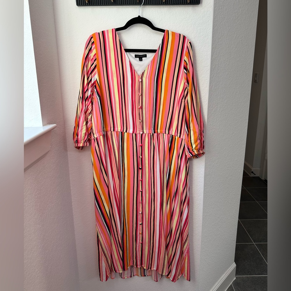 Colorful stripes dress - pretty in pink!